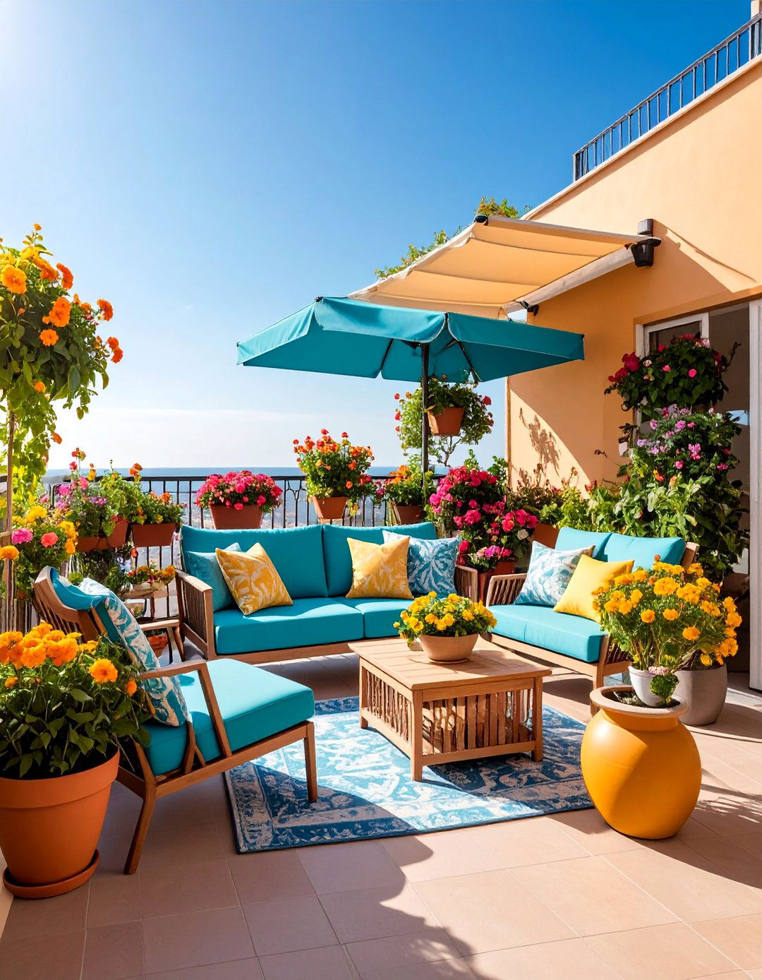 Multi Seasonal Balcony with Adaptable Features - 25 Large Balcony Ideas