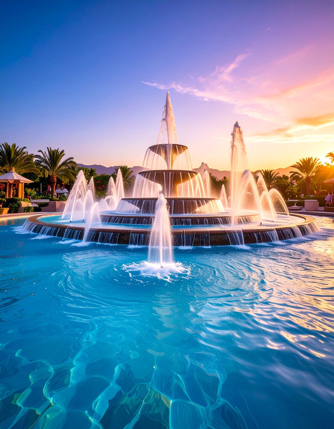 Multi Stream Cascade Pool Fountain - 25 Pool Fountain Ideas