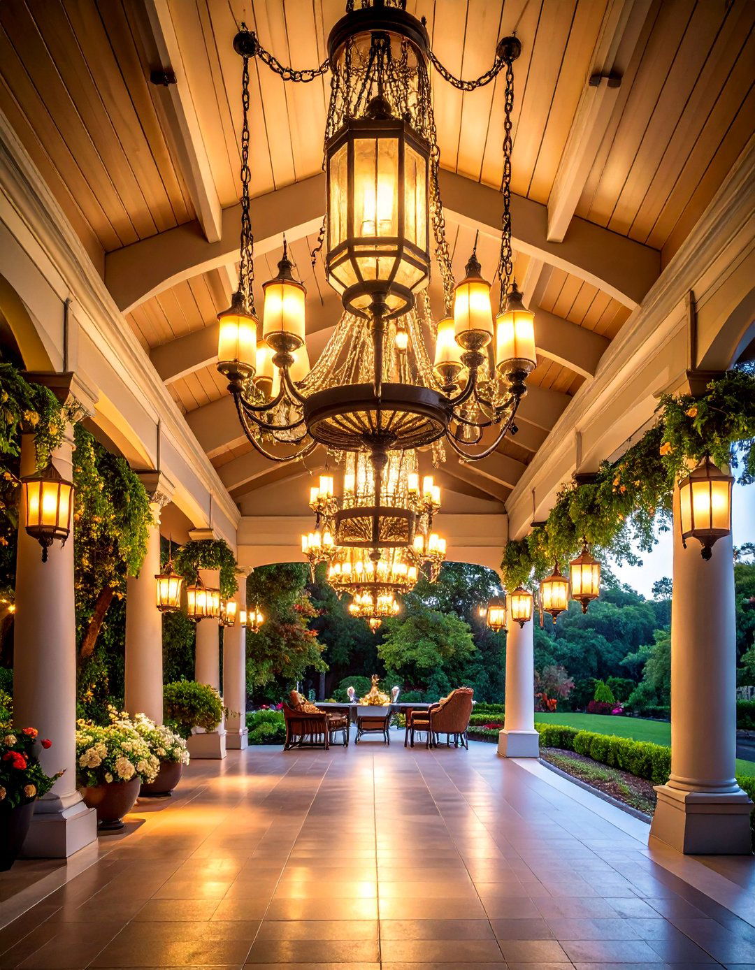 Multi Tier Chandelier Lanterns - 25 Front Porch Lighting Ideas
