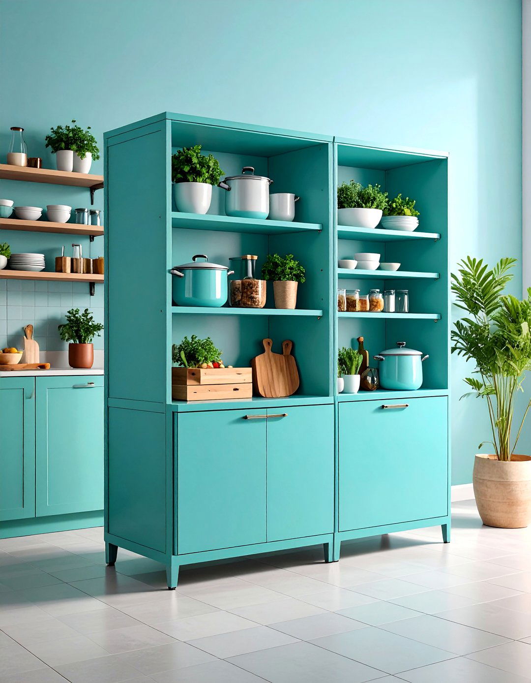 Multi Tier Freestanding Storage Tower - 25 Pots and Pans Storage Ideas