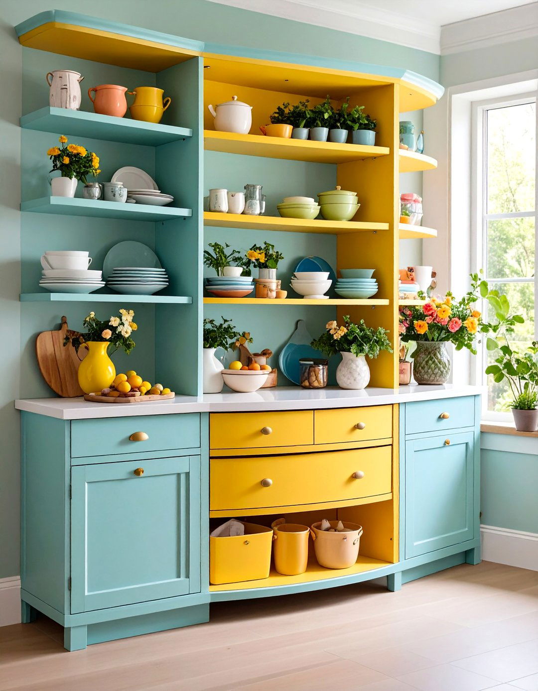 Multi Tier Lazy Susan Cabinet System - 25 Small Kitchen Storage Ideas