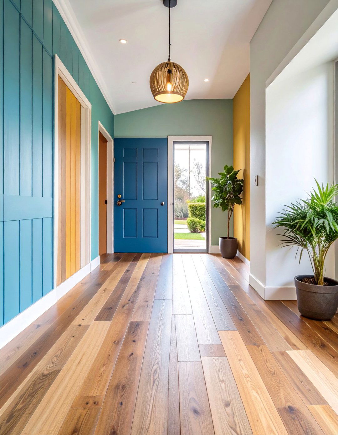 Multi Tonal Wood Look Planks with Varied Widths - 25 Small Entryway Tile Floor Ideas
