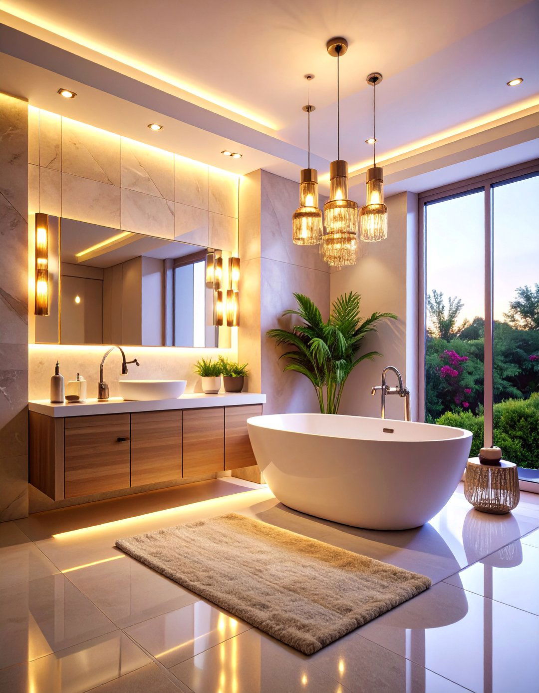 Multi Zone Layered Lighting Architecture - 25 Small Bathroom Lighting Ideas