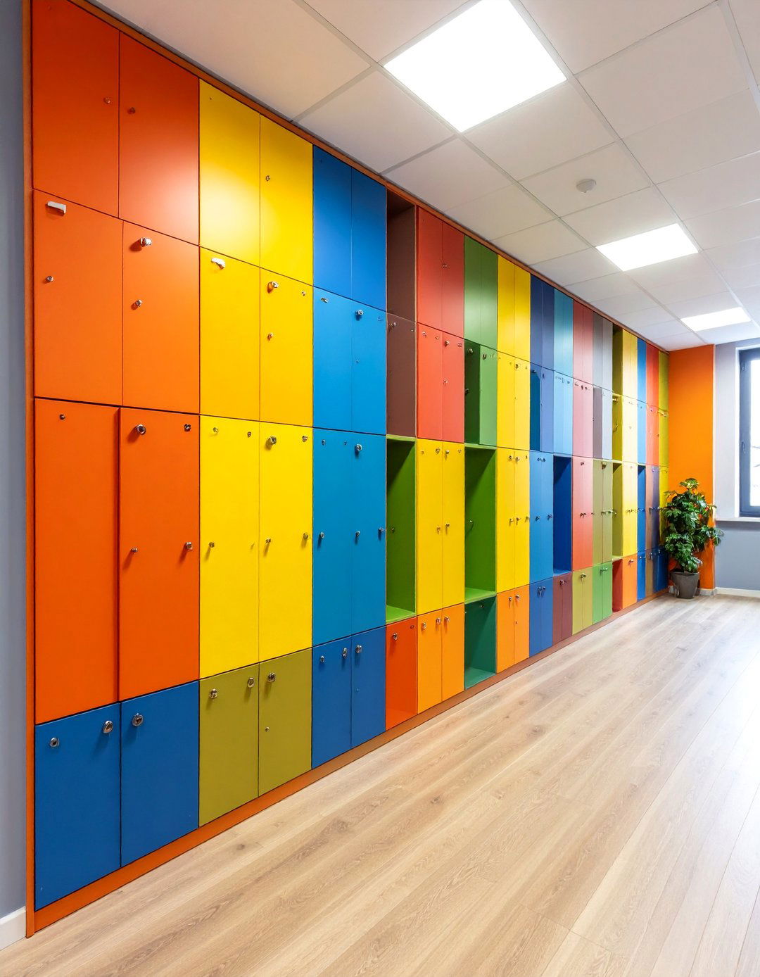 Multi Zone Storage Wall with Activity Based Sections - 25 Office Storage Ideas