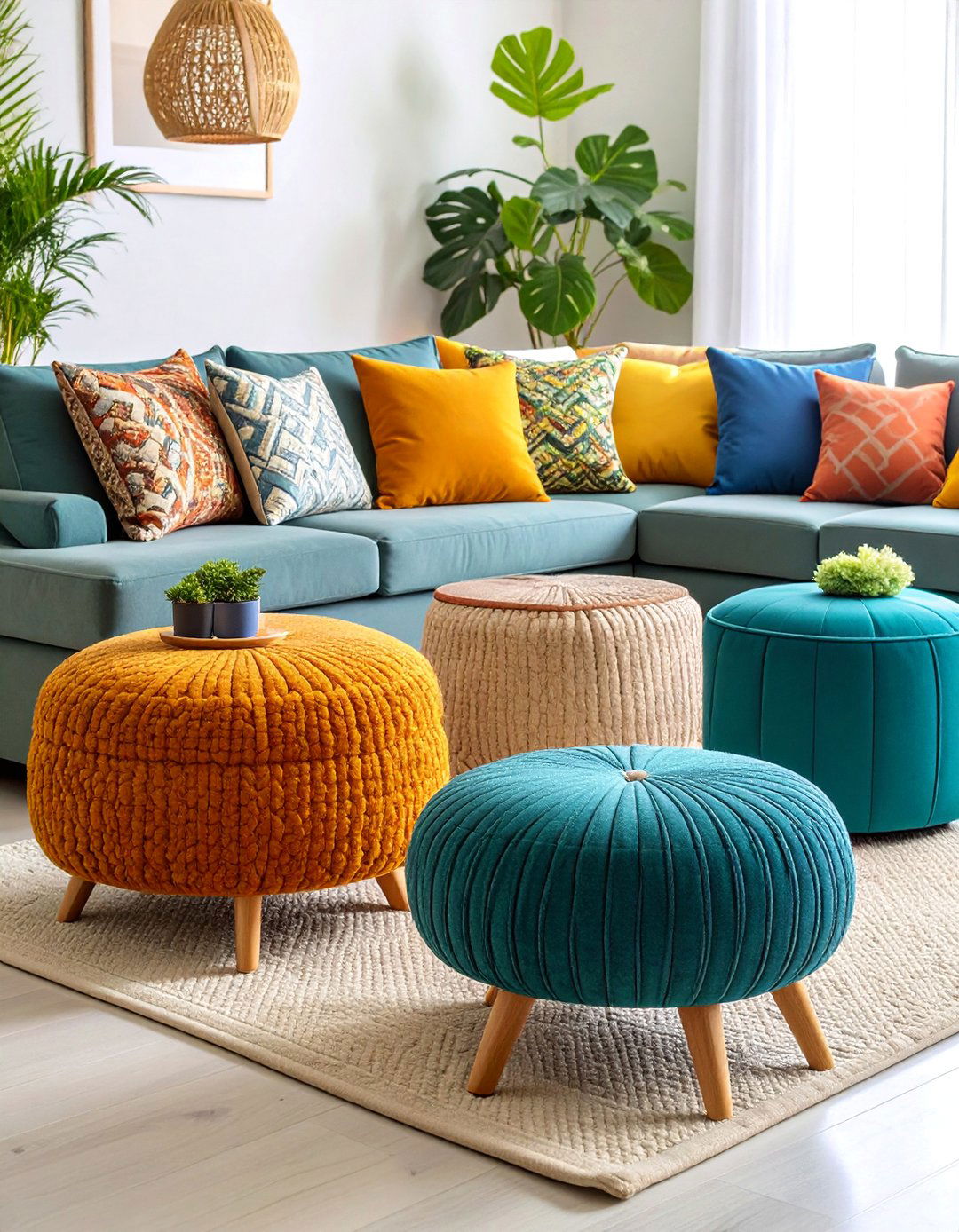 Multi functional Ottoman Storage Solutions - 25 Living Room Storage Ideas