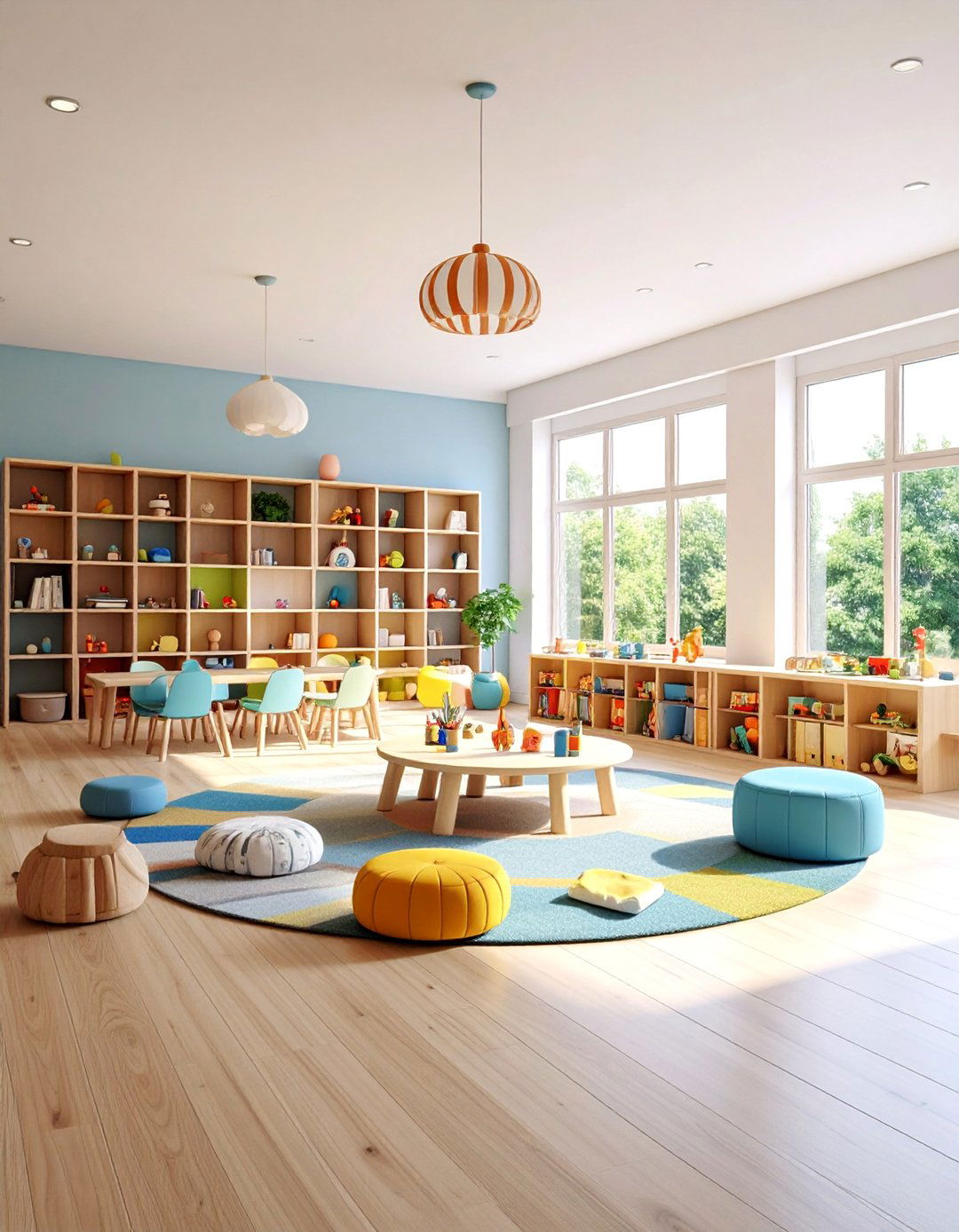 Multicolor Playroom with Creative Organization - 25 Colorful Room Ideas