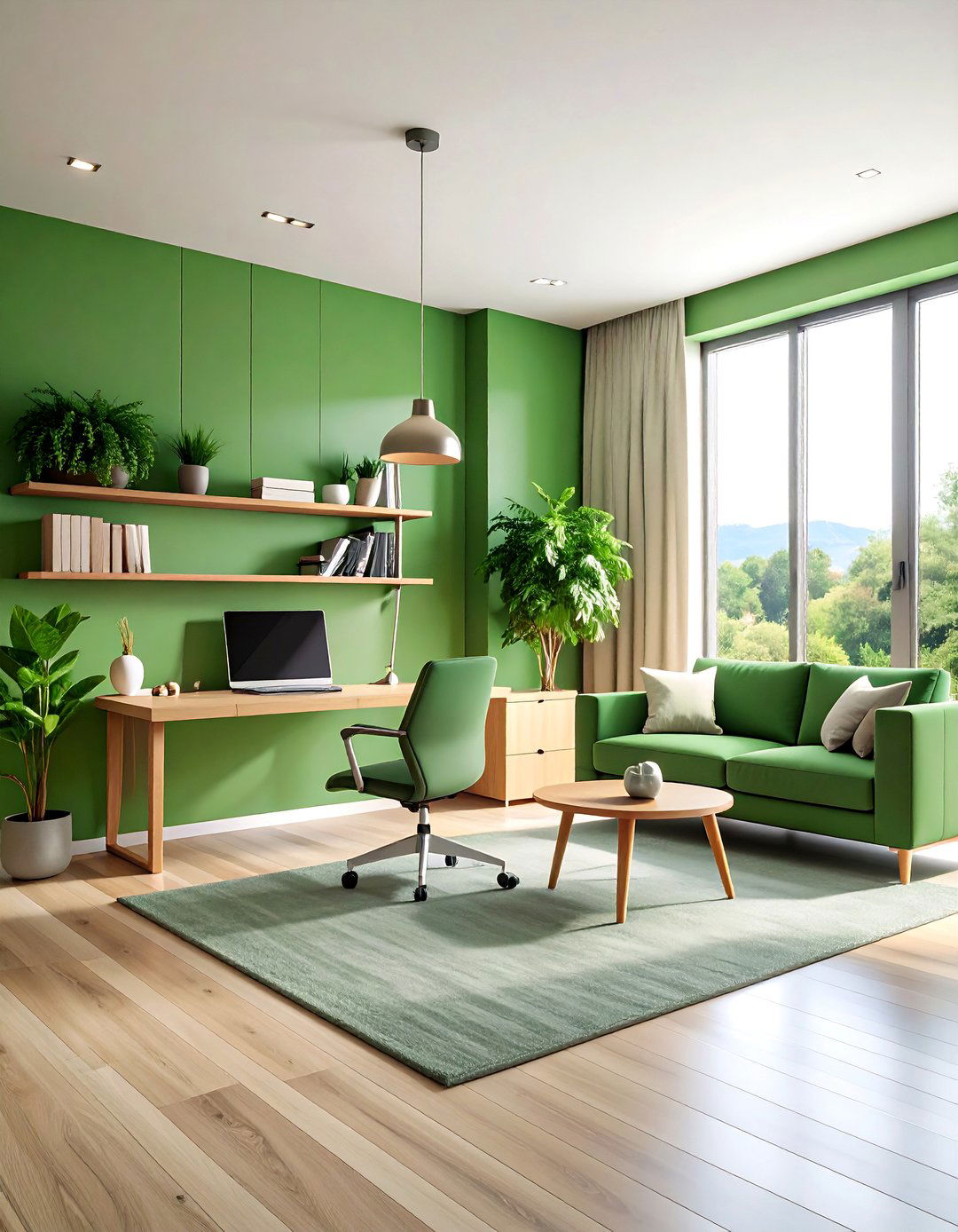 Multifunctional Pastel Home Office and Lounge Combination - 25 Pastel Living Room Ideas