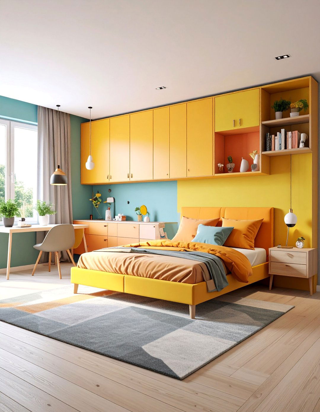 Multipurpose Workspace Bedroom with Hidden Desk - 25 Small Bedroom Ideas