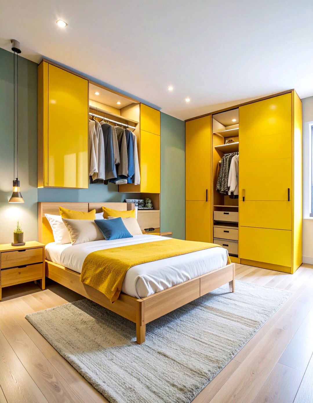 Murphy Bed Wall Unit with Dual Wardrobes - 25 Built-in Wardrobe Ideas Around a Bed