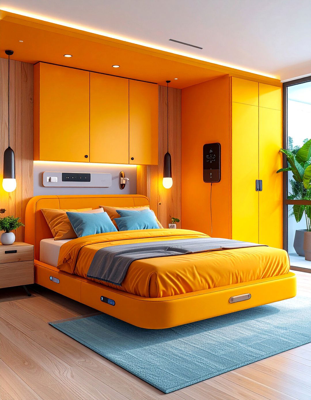 Murphy Bed with Built In Charging Station - 25 Murphy Bed Ideas