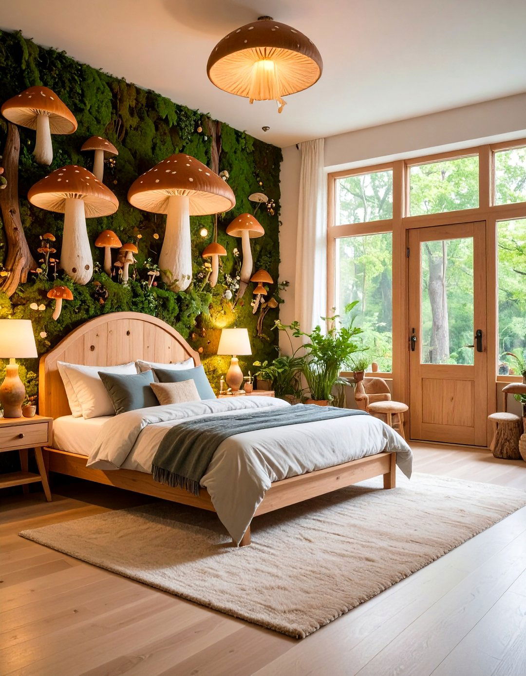 Mushroom Forest Bedroom with Oversized Toadstool Furniture - 25 Fantasy Bedroom Ideas