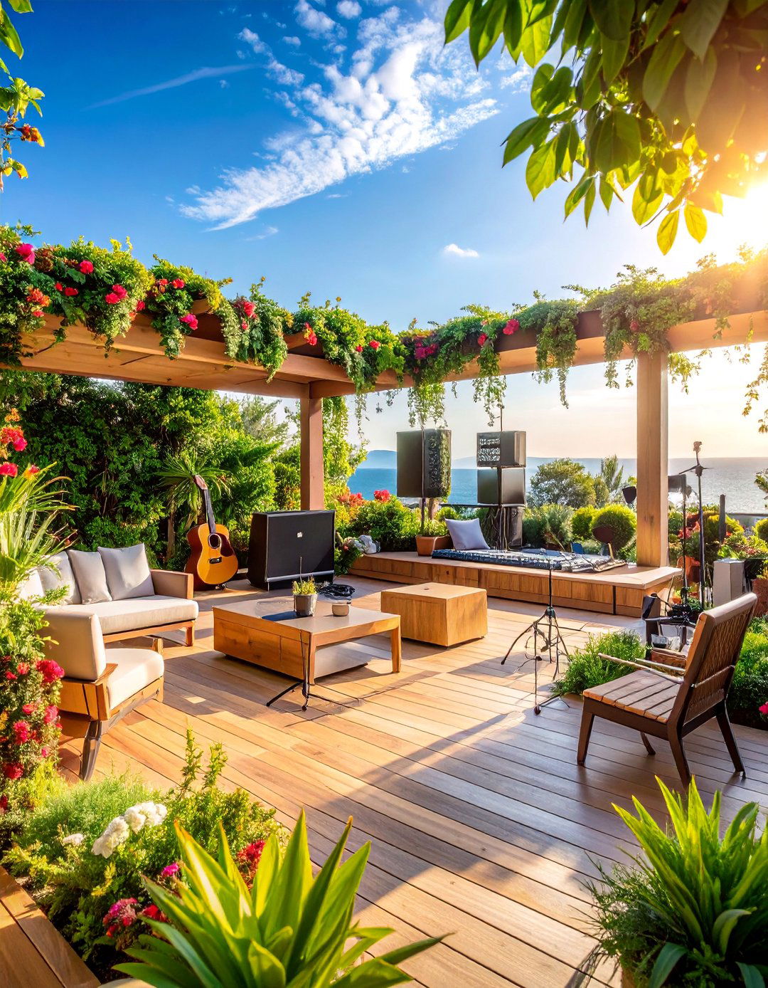 Music Patio with Acoustic Considerations - 25 Mid-century Modern Patio Ideas
