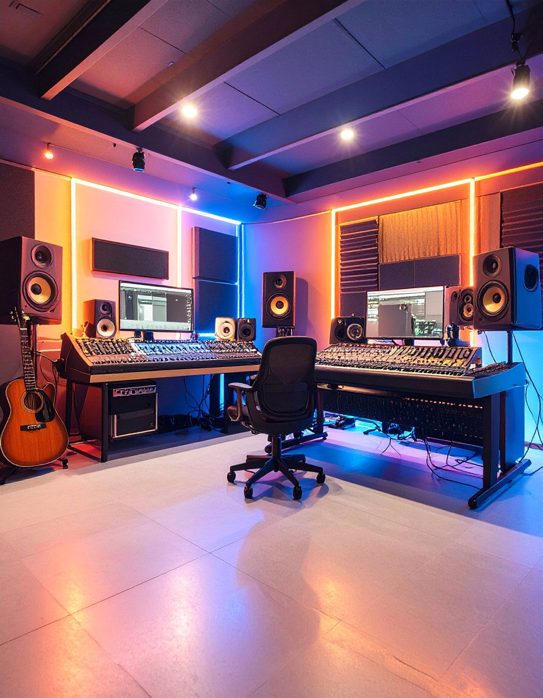 Music Recording Studio with Acoustic Treatment - 25 Garage Conversion Ideas