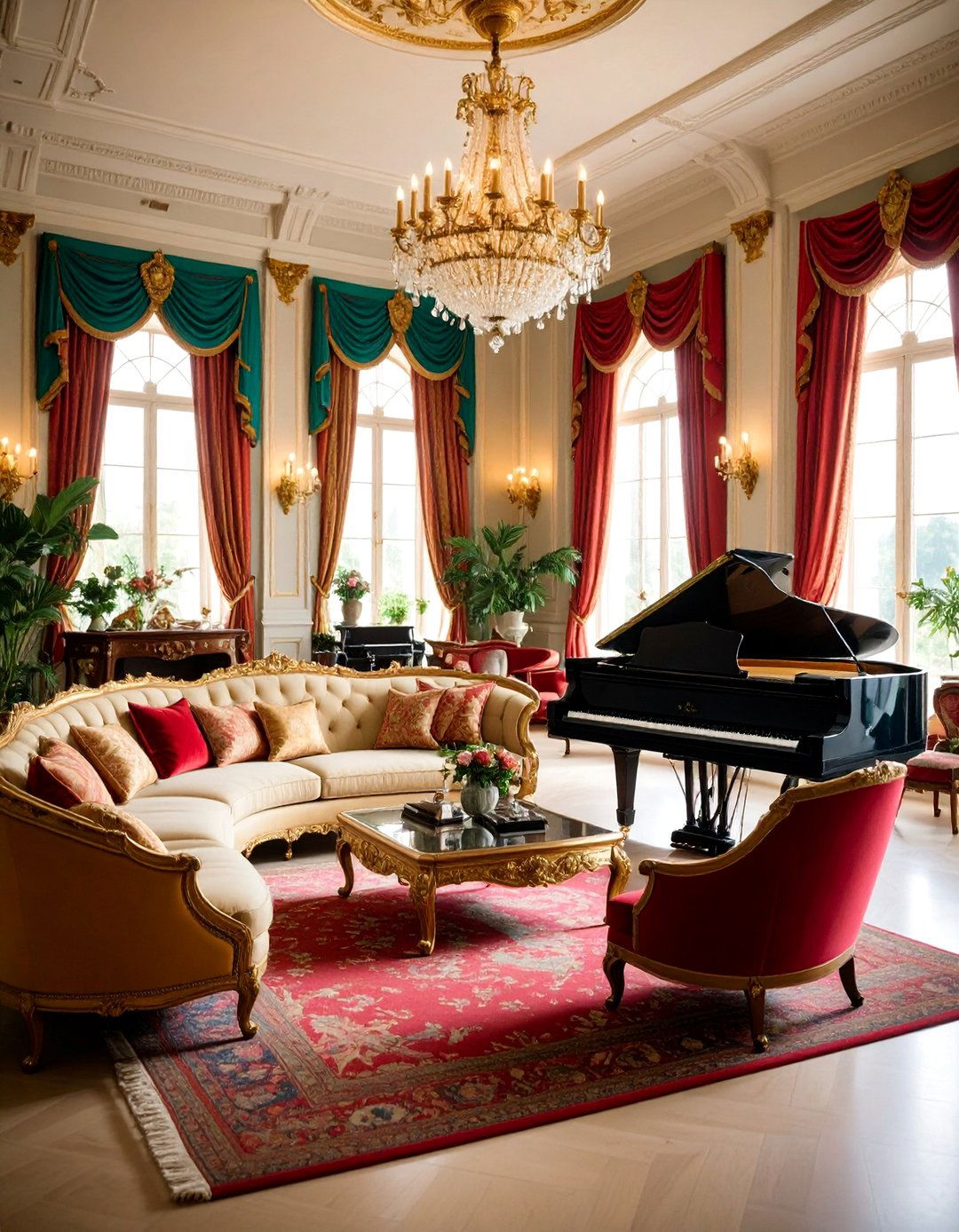 Music Room Castle Living Room with Acoustic Design - 25 Castle Living Room Ideas