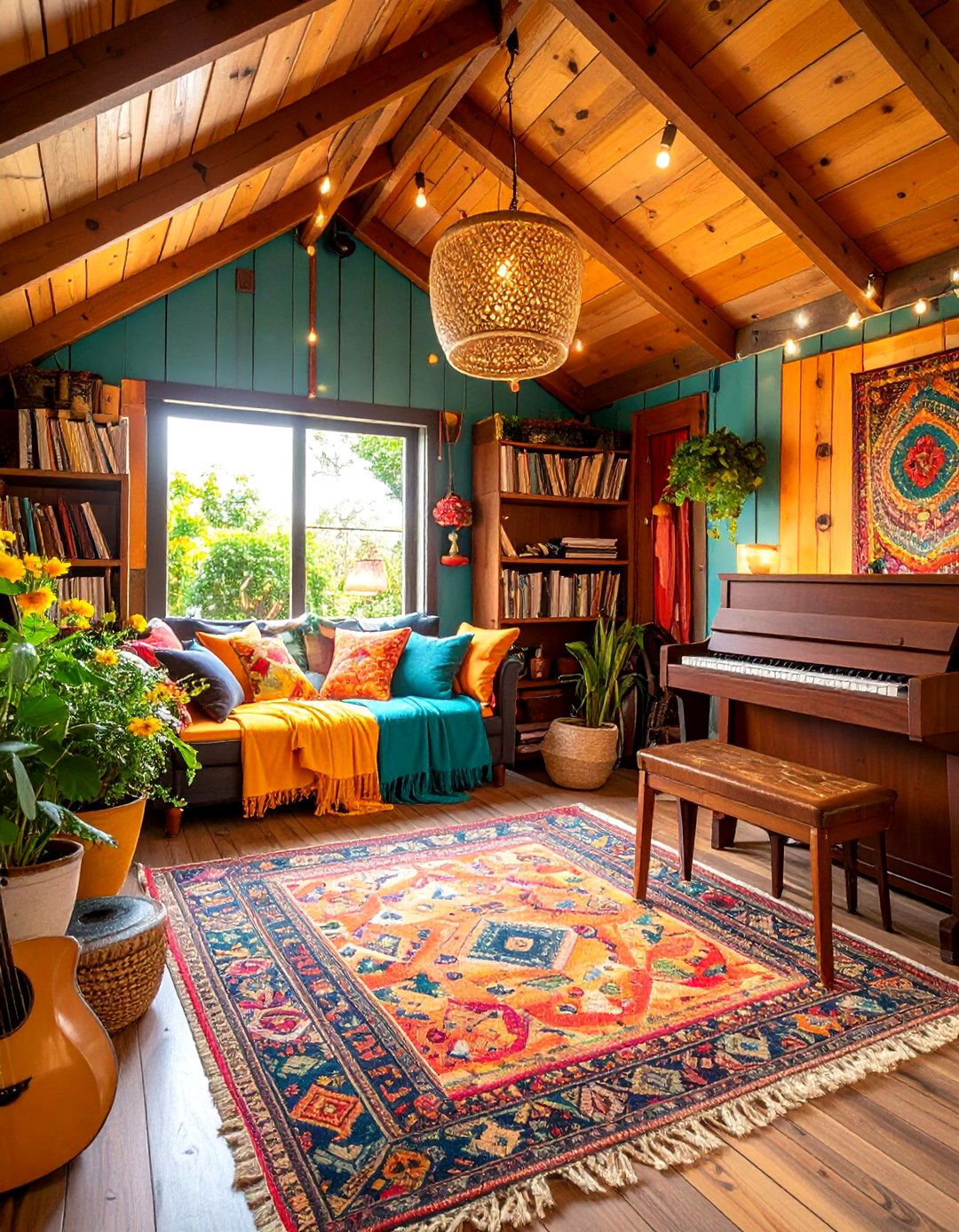 Music Room She Shed with Acoustic Elements - 25 She Shed Interior Ideas