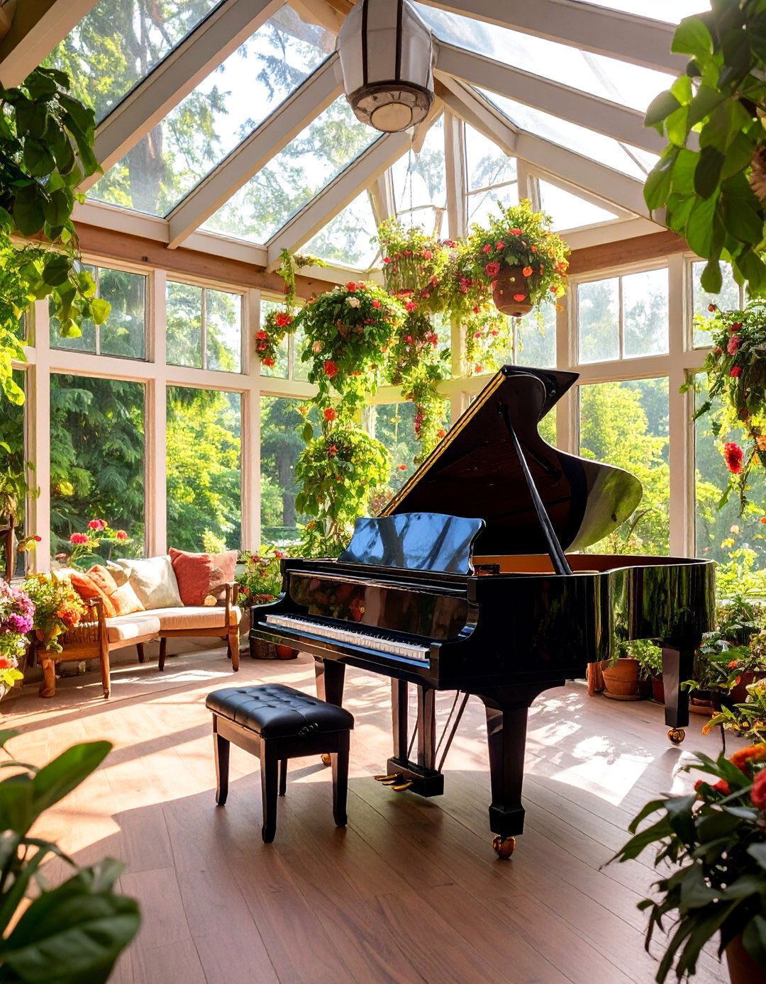Music Room Sunroom with Acoustic Considerations - 25 Small Sunroom Ideas