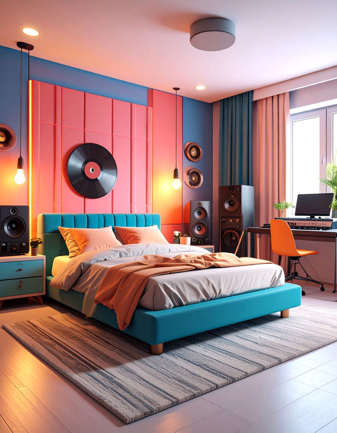 Music Studio Bedroom with Acoustic Excellence - 25 Man Cave Bedroom Ideas