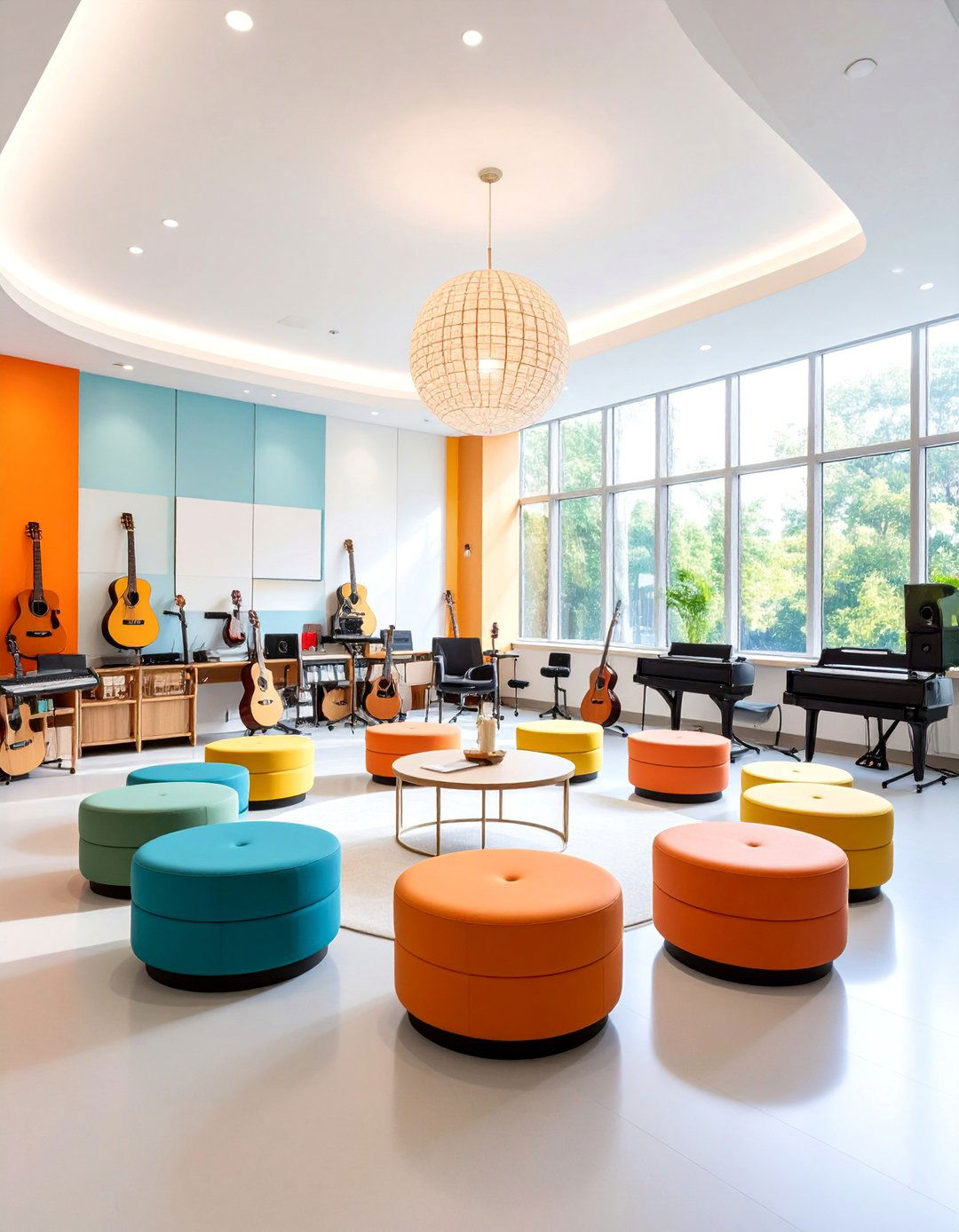 Music Therapy Therapist Room with Acoustic Design Elements - 25 Therapist Room Ideas