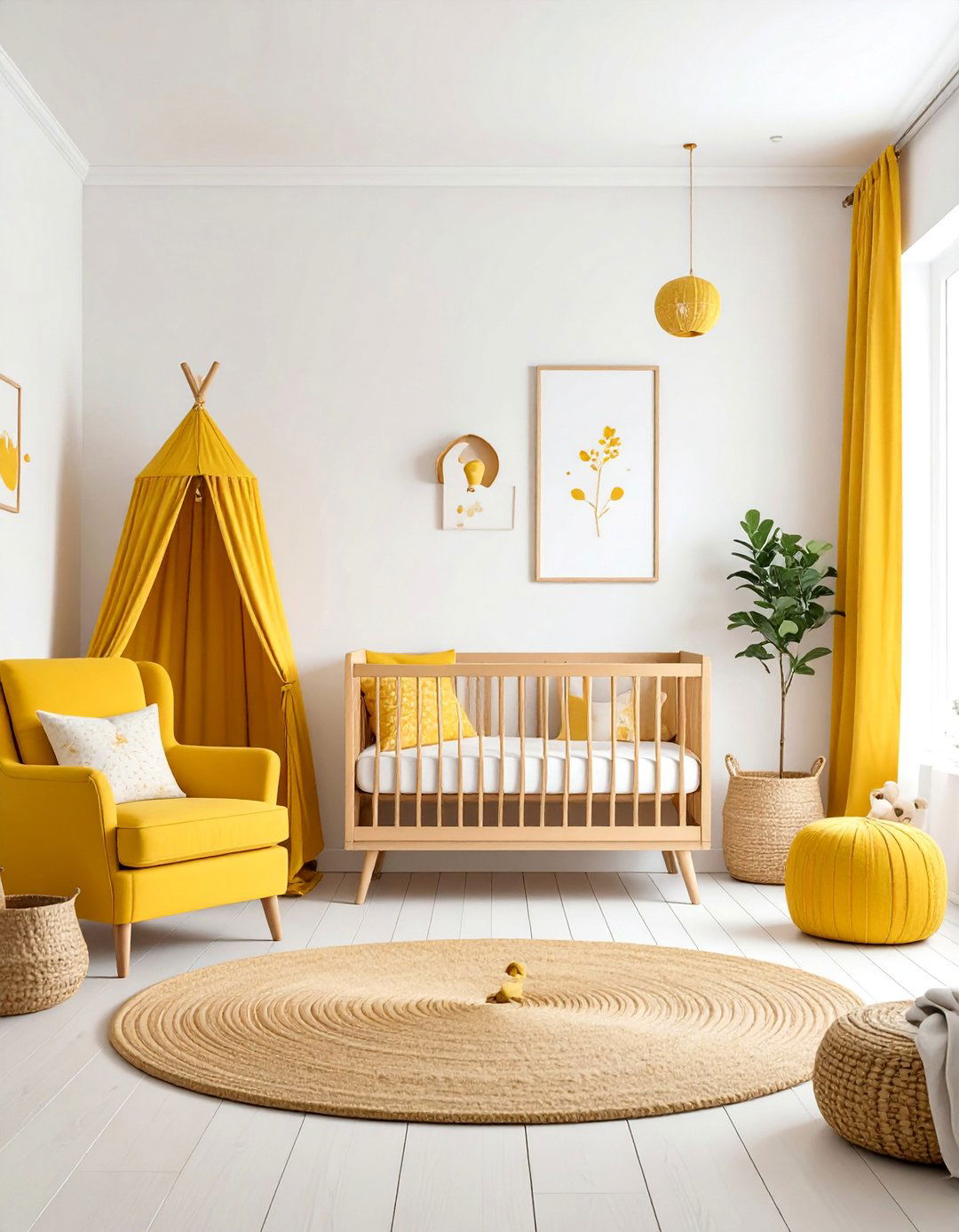 Mustard Yellow Accent Nursery - 25 Boho Nursery Ideas