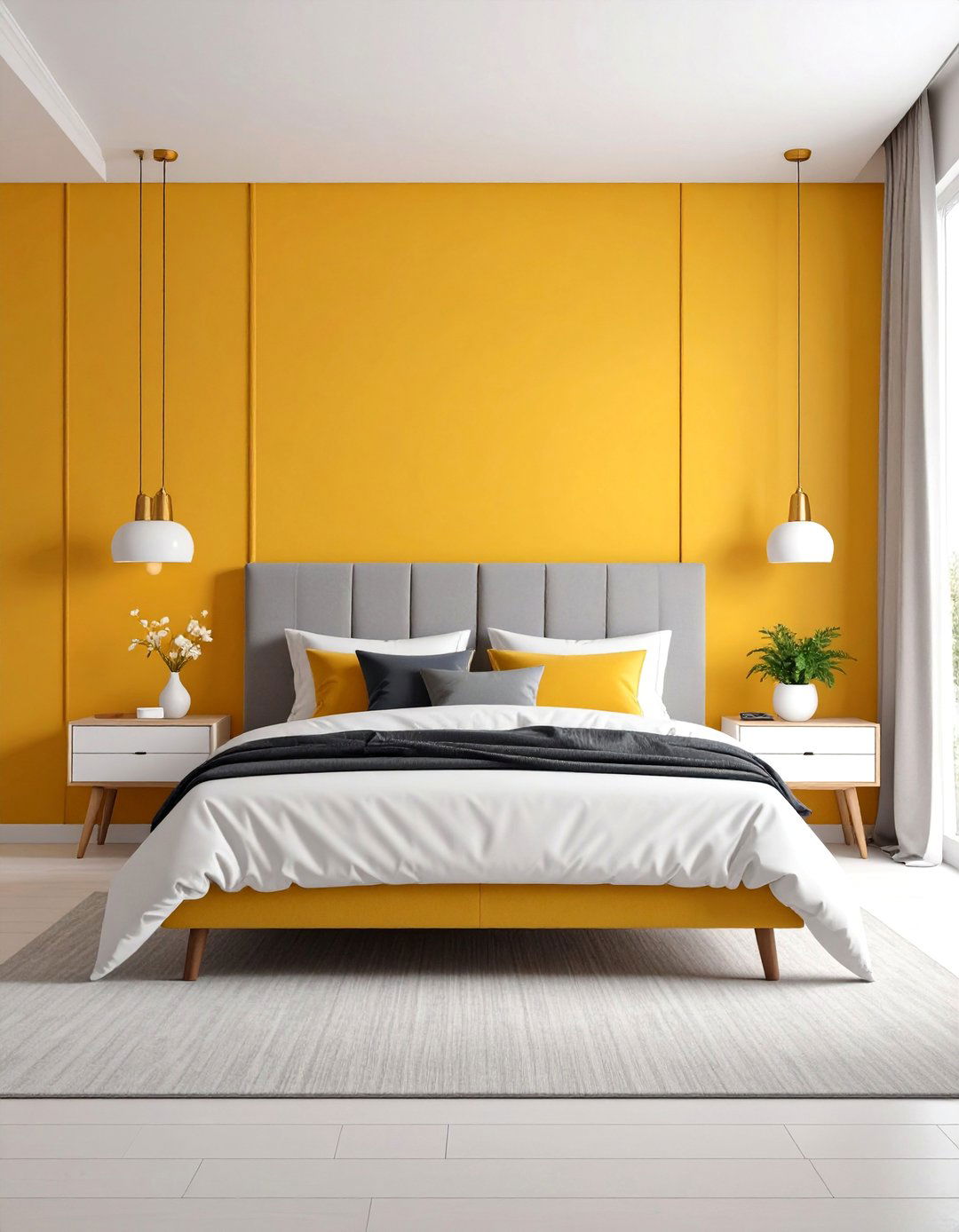 Mustard Yellow Accent Wall Bedroom - 25 Yellow Bedroom Ideas
