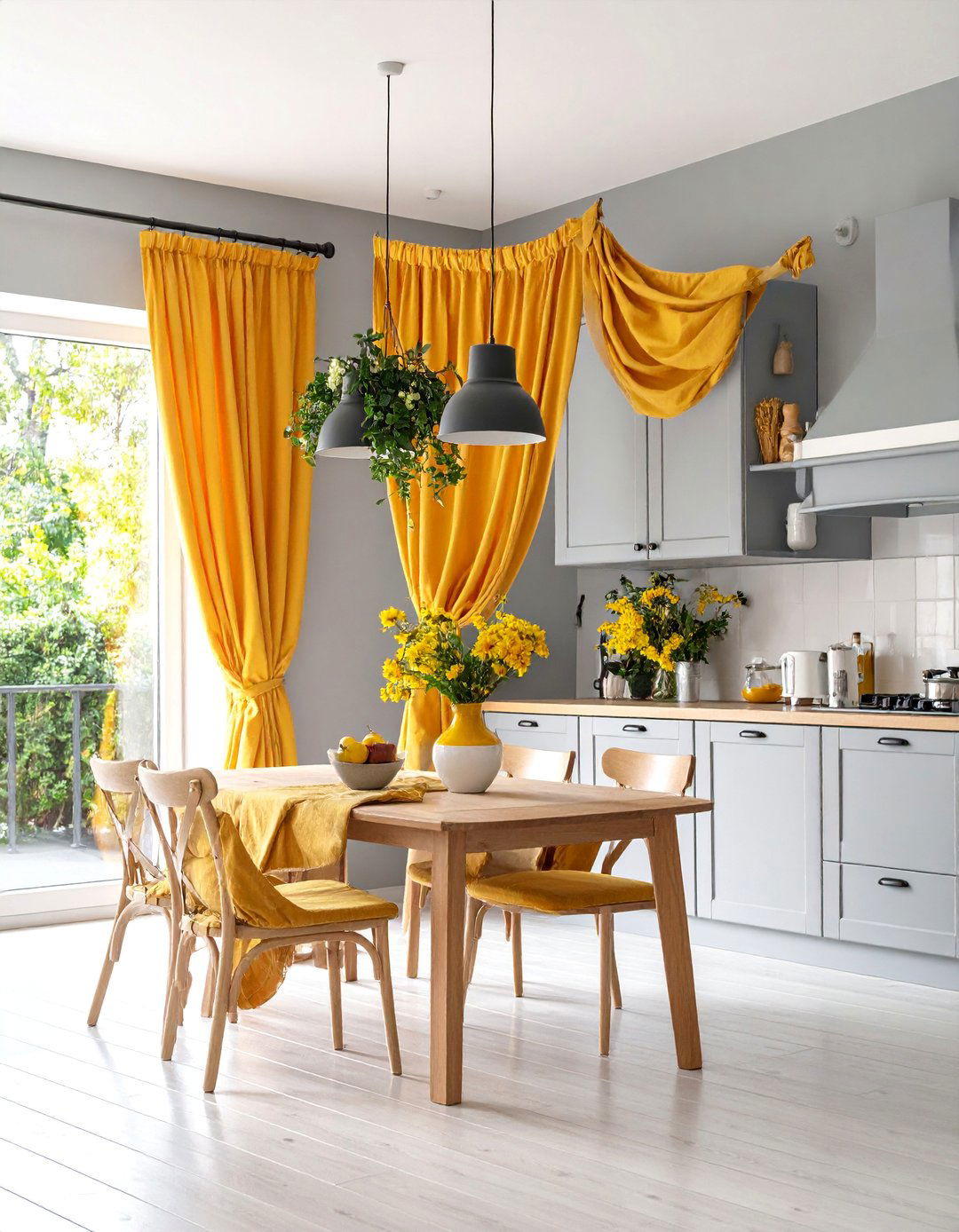 Mustard Yellow Curtains with Gray Walls - 25 What Color Curtains Go With Gray Walls