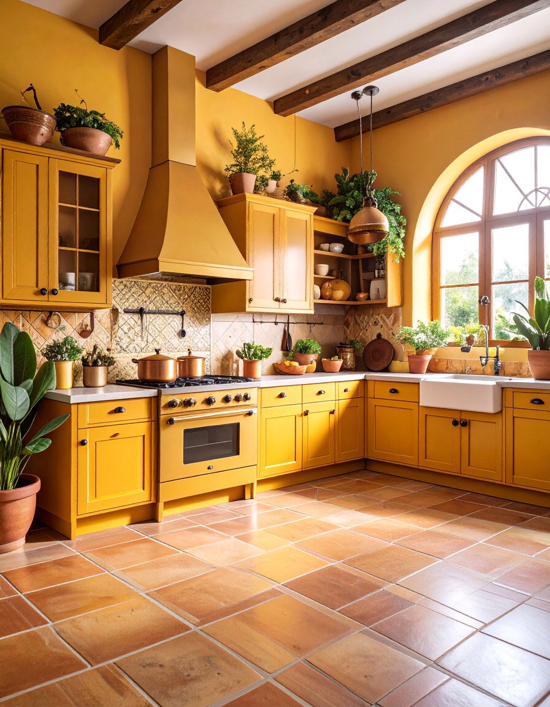 Mustard Yellow Kitchen with Hacienda Warmth - 25 Mexican Interior Paint Colors