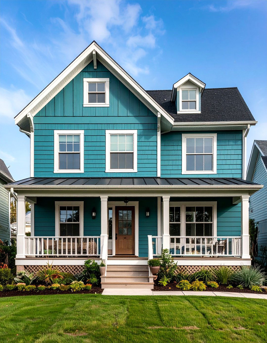 Muted Teal Coastal Contemporary Fusion - 25 Board and Batten Siding Colors
