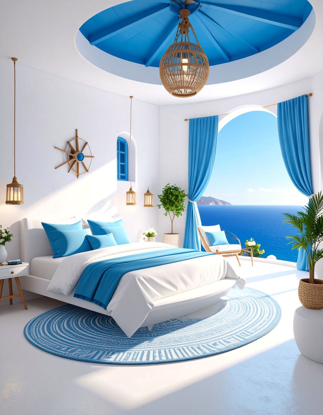 Mykonos Windmill Bedroom - 25 Greek Bedroom Design Ideas
