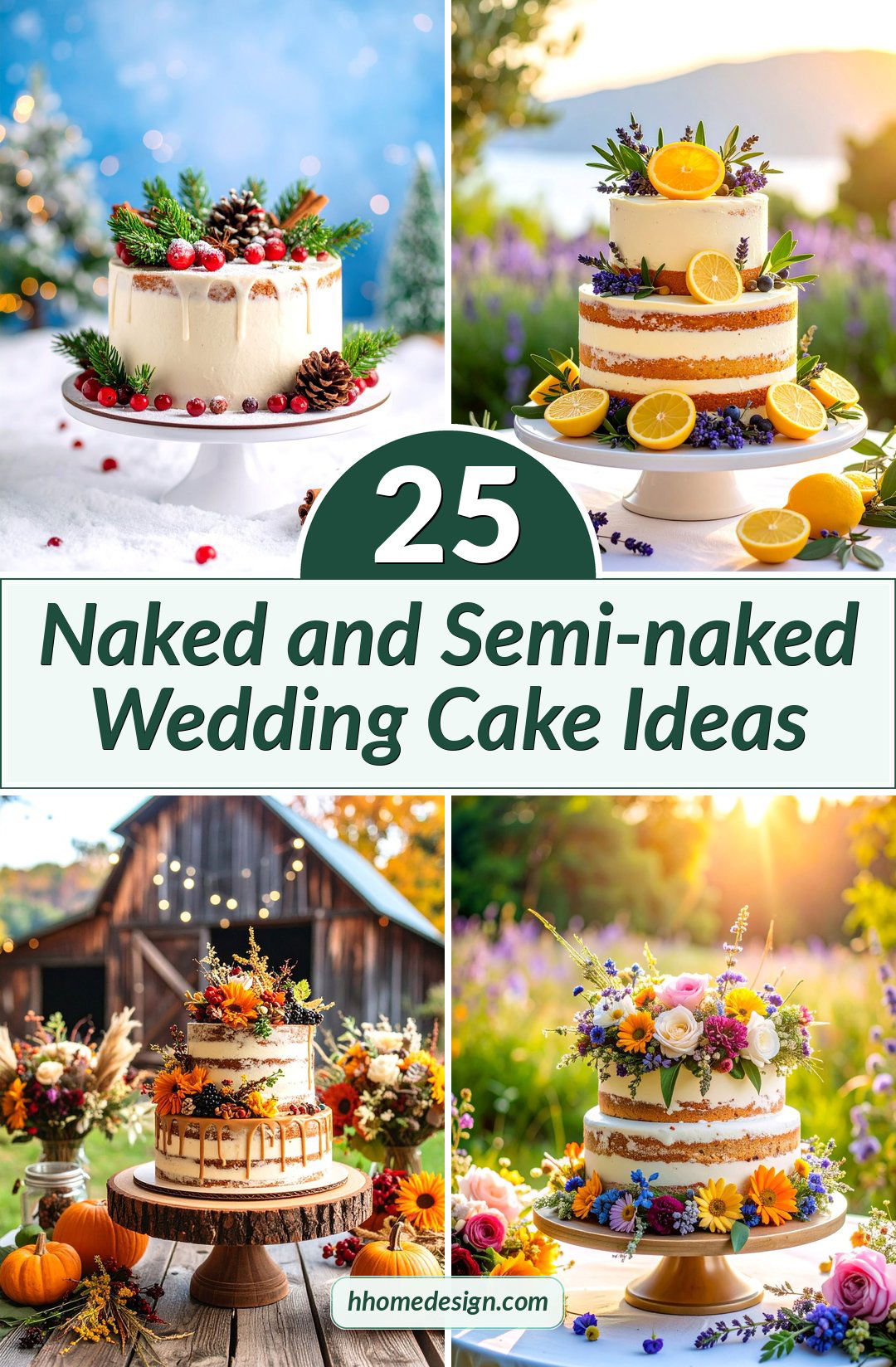 25 Naked and Semi-naked Wedding Cake Ideas