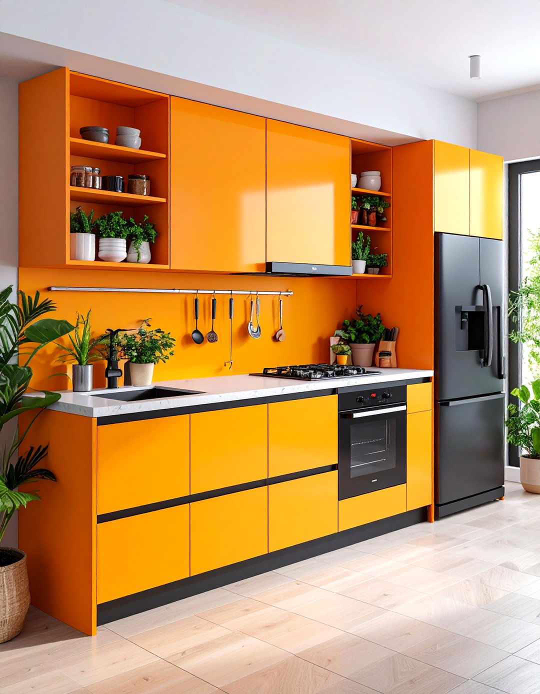 Narrow Gap Storage with Rolling Cabinet Systems - 25 Small Kitchen Storage Ideas