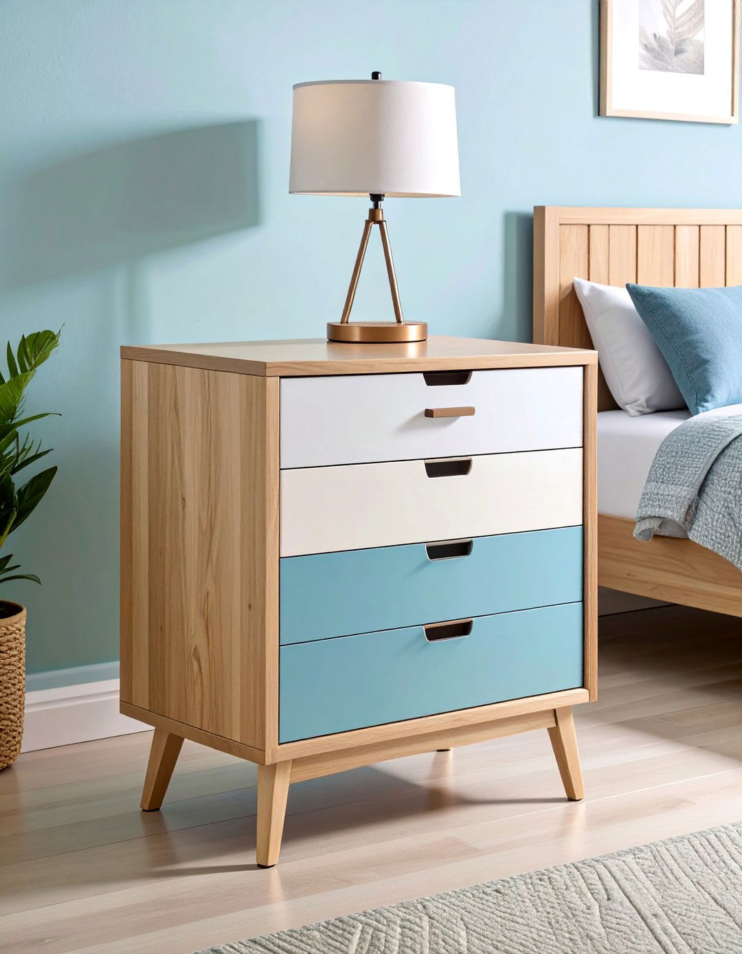 Narrow Nightstand for Small Spaces - 25 Nightstand Ideas