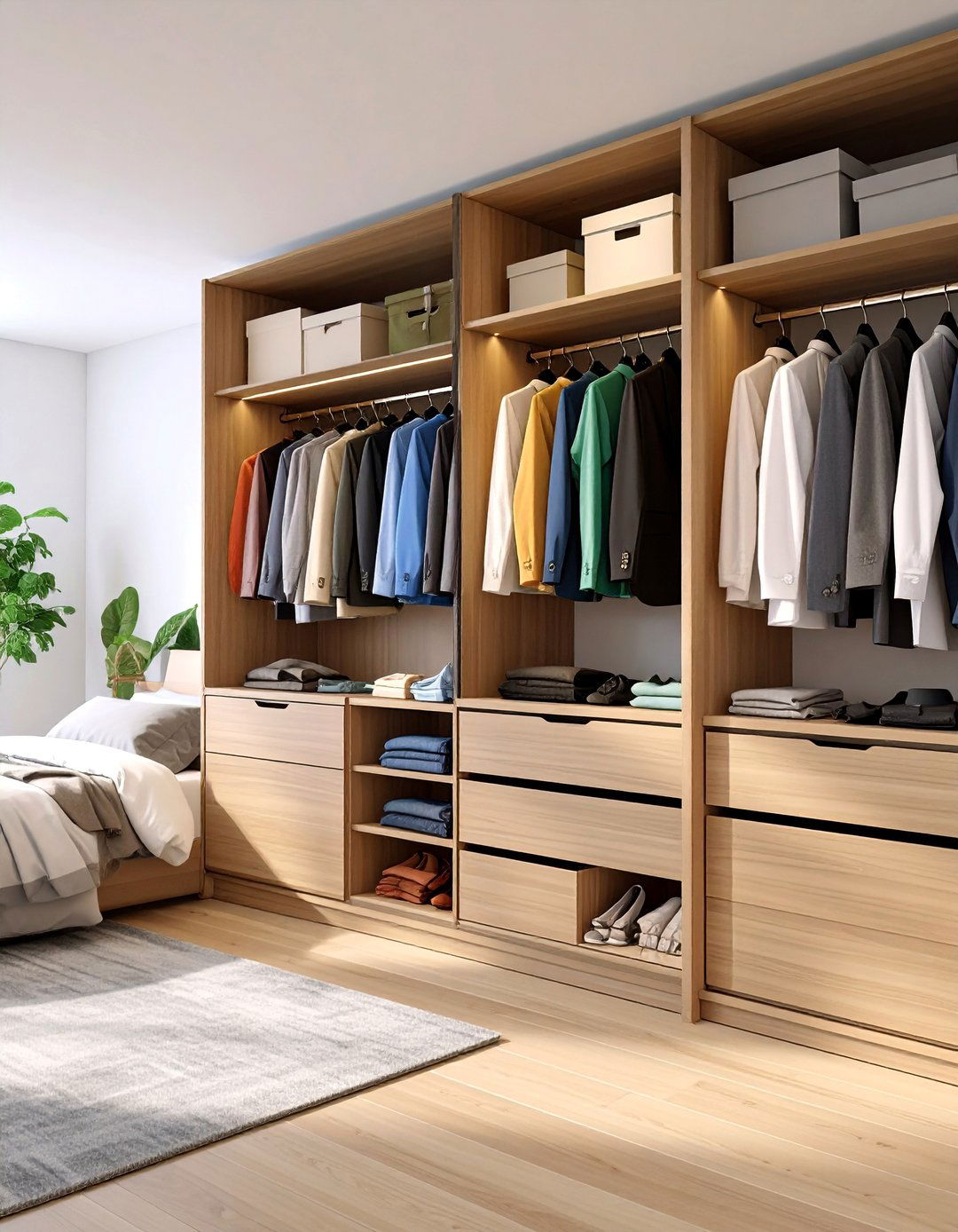 Narrow Space Wardrobe with Vertical Optimization - 25 Built-in Wardrobes Ideas