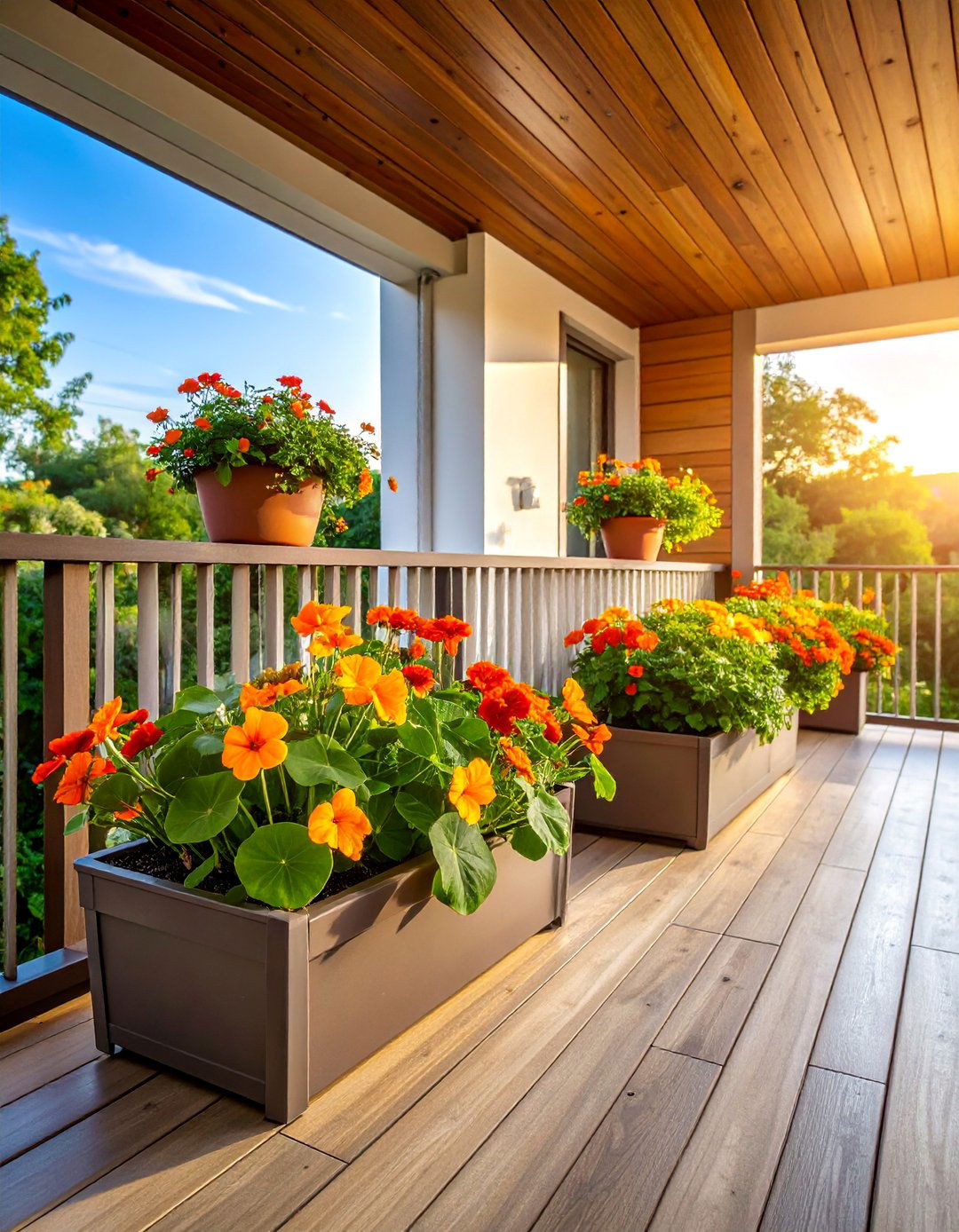 Nasturtium Network with Edible Flowers and Foliage - 25 Flowering Plants for Balcony