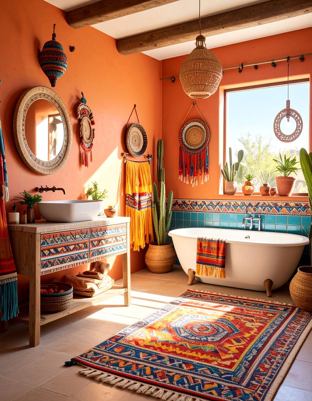 Native American Pattern Bathroom - 25 Western Bathroom Ideas