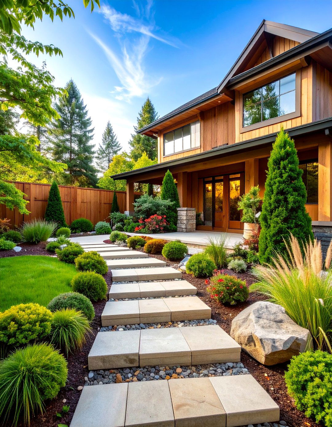 Native Evergreen Woodland Garden - 25 Front Yard Evergreen Landscaping Ideas