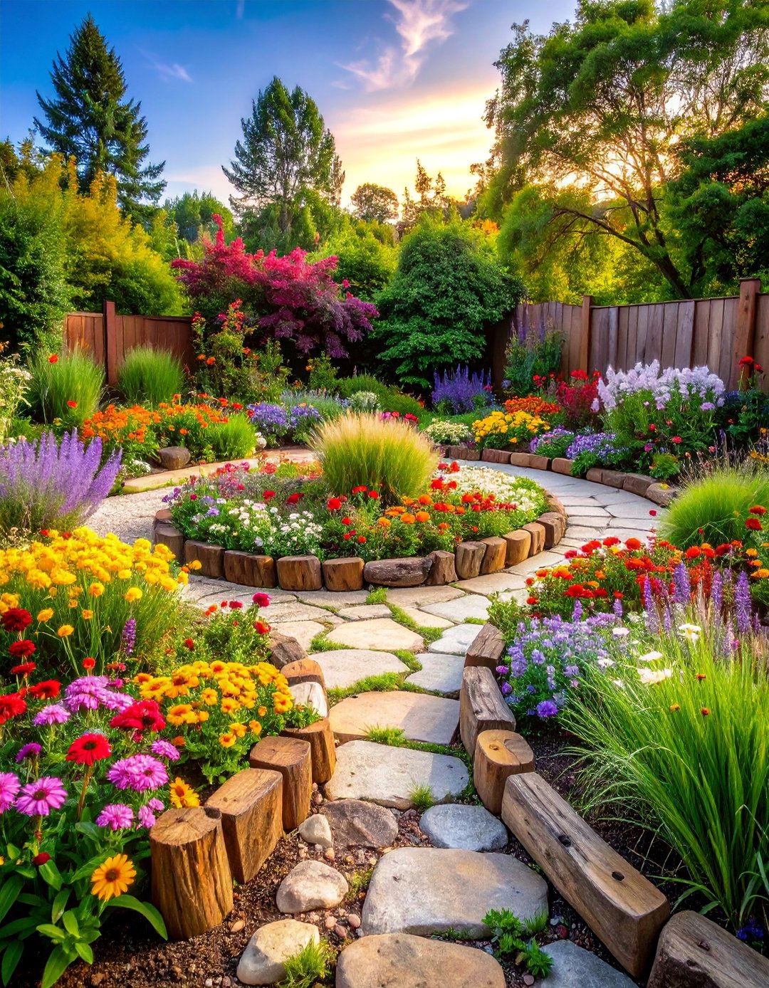 Native Plant Circle for Wildlife Habitat - 25 Round Garden Bed Ideas