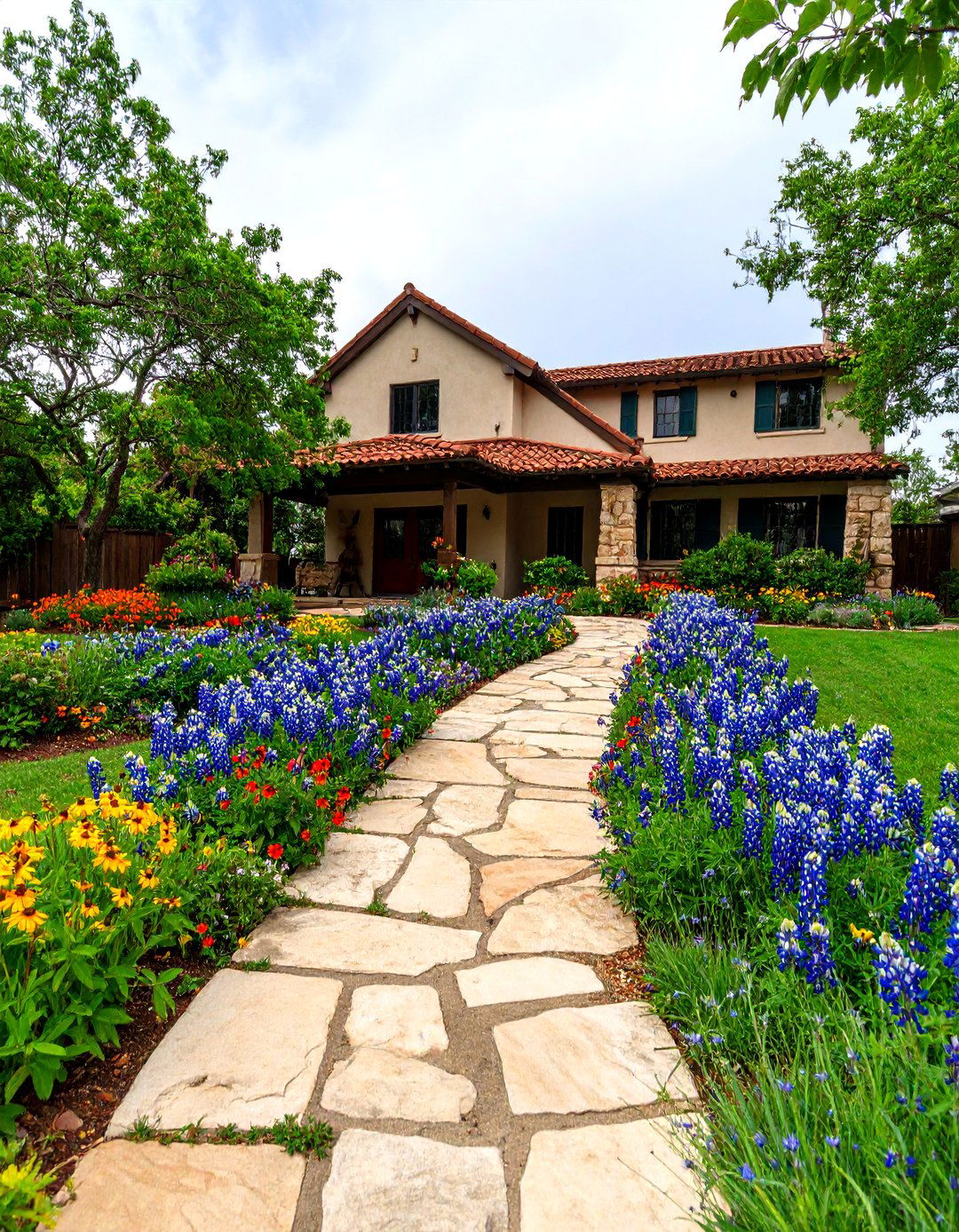 Native Texas Wildflower Meadow Garden - 25 Front Yard Texas Flower Bed Ideas