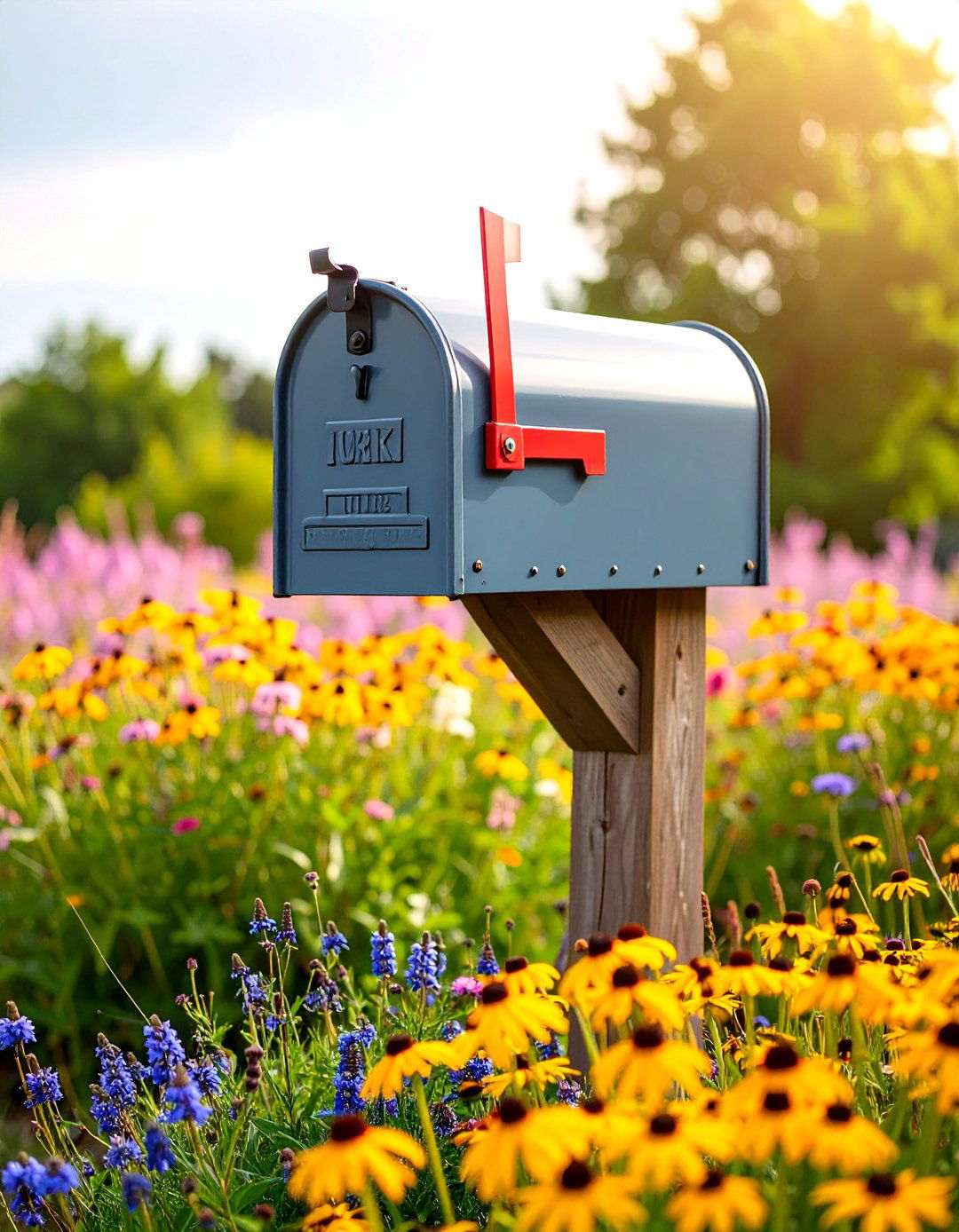 Native Wildflower Meadow Mailbox Garden - 25 Mailbox Landscaping Ideas