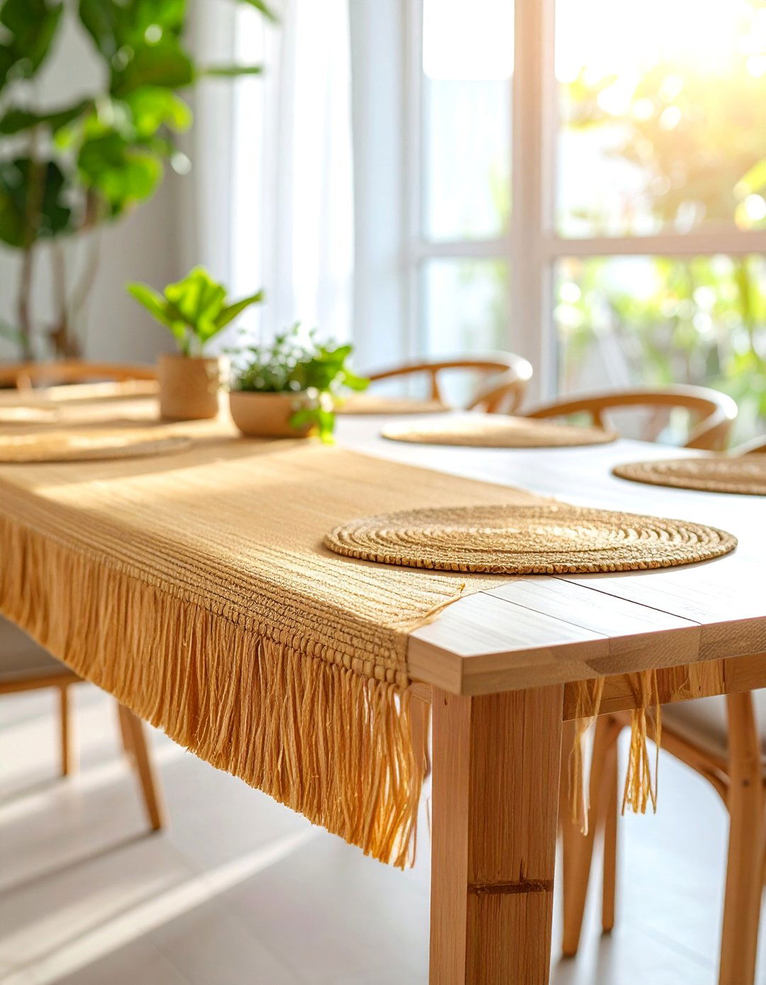 Natural Bamboo Table Runner with Eco Friendly Appeal - 25 Table Runner Ideas
