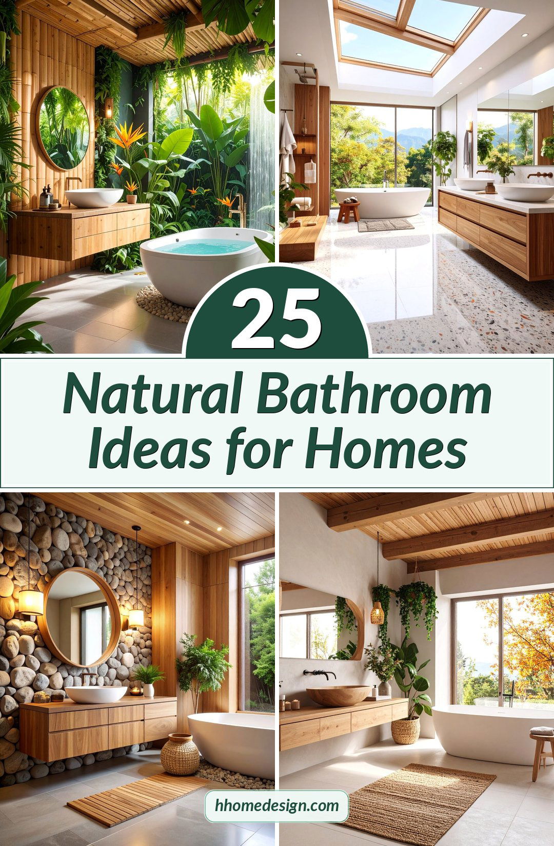 25 Natural Bathroom Ideas for Homes