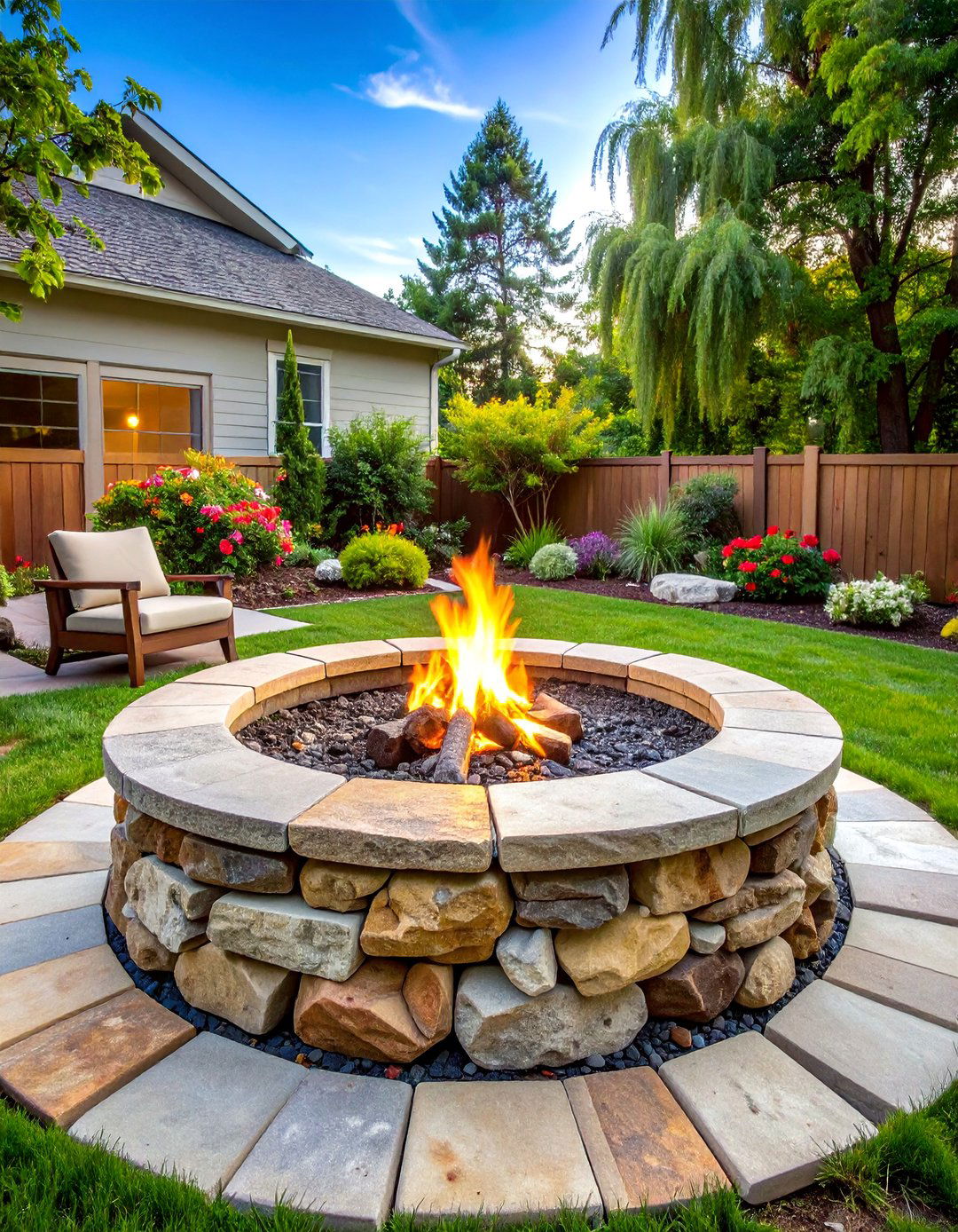 Natural Boulder Circle Fire Pit - 25 Boulder Fire Pit Ideas