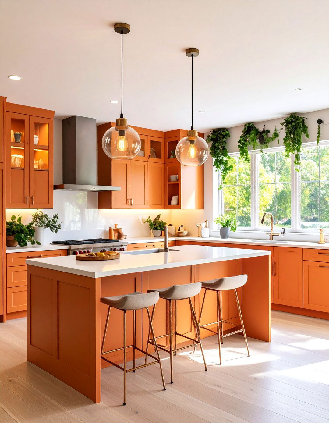 Natural Cherry Kitchen Cabinets with Pendant Lighting - 25 Natural Cherry Kitchen Cabinets