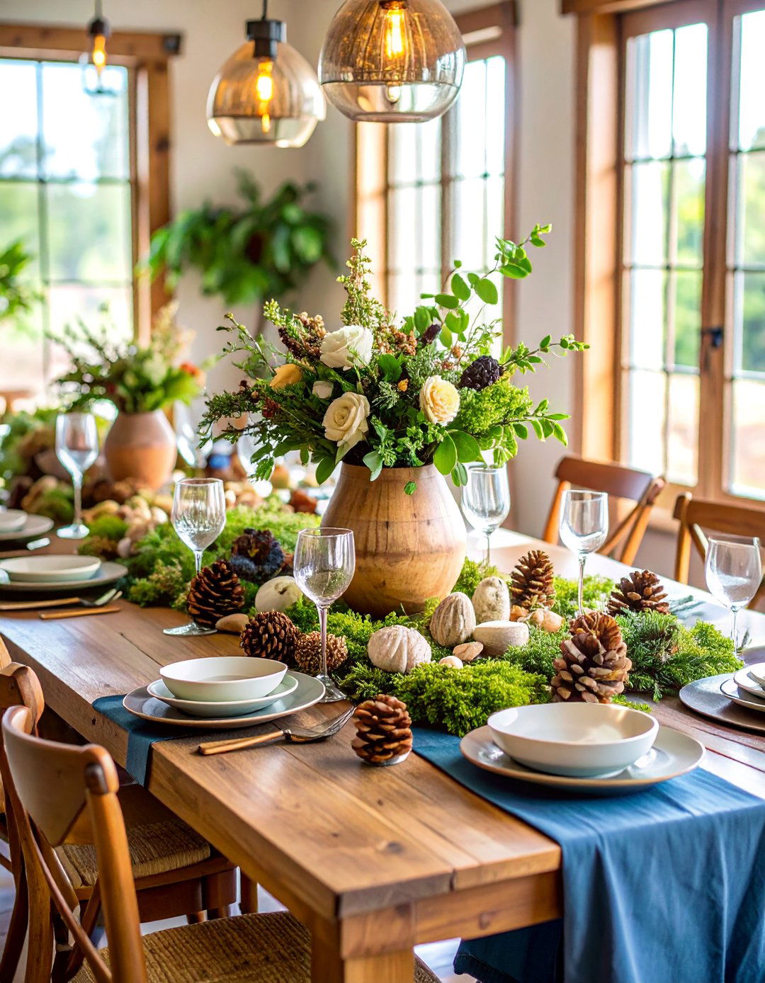Natural Elements Dining Room Table Centerpiece - 25 Dining Room Table Decor Ideas