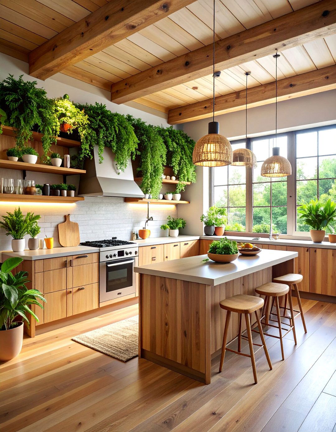 Natural Elements Eclectic Kitchen with Organic Integration - 25 Eclectic Kitchen Ideas