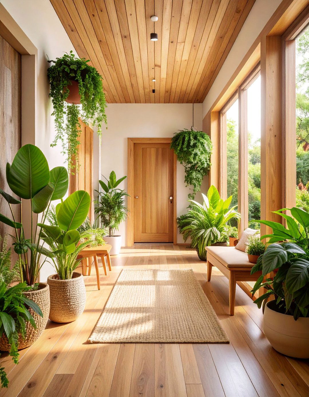 Natural Elements with Organic Materials - 25 Hallway Decor Ideas