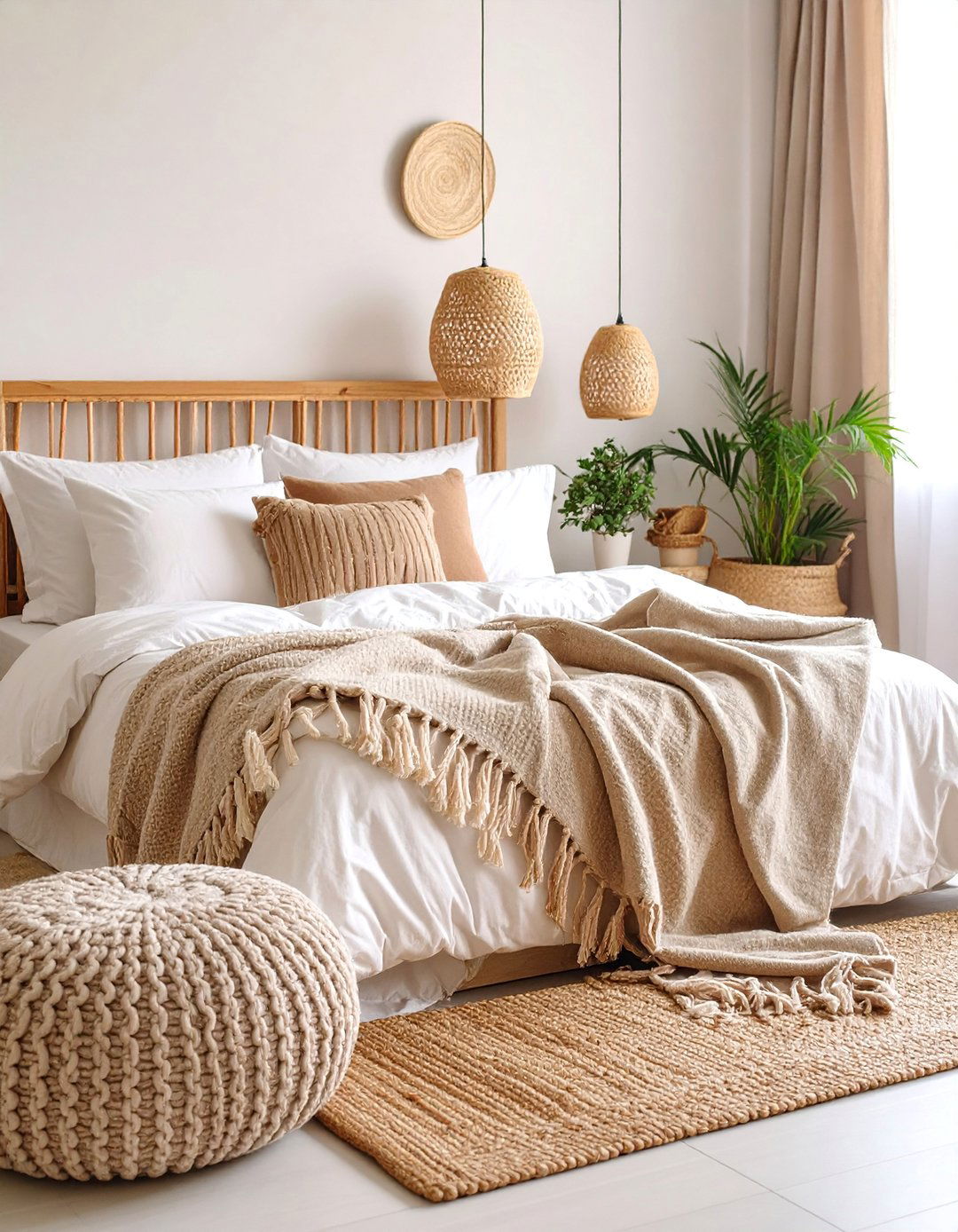 Natural Fiber Bedroom Sanctuary - 25 Boho Room Ideas