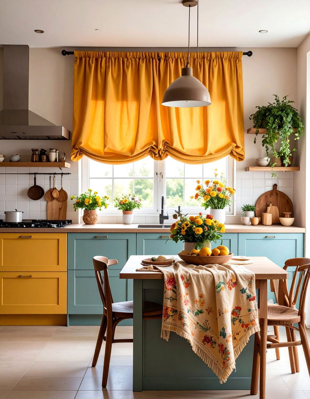 Natural Fiber Kitchen Valance with Eco Friendly Materials - 25 Kitchen Valance Ideas