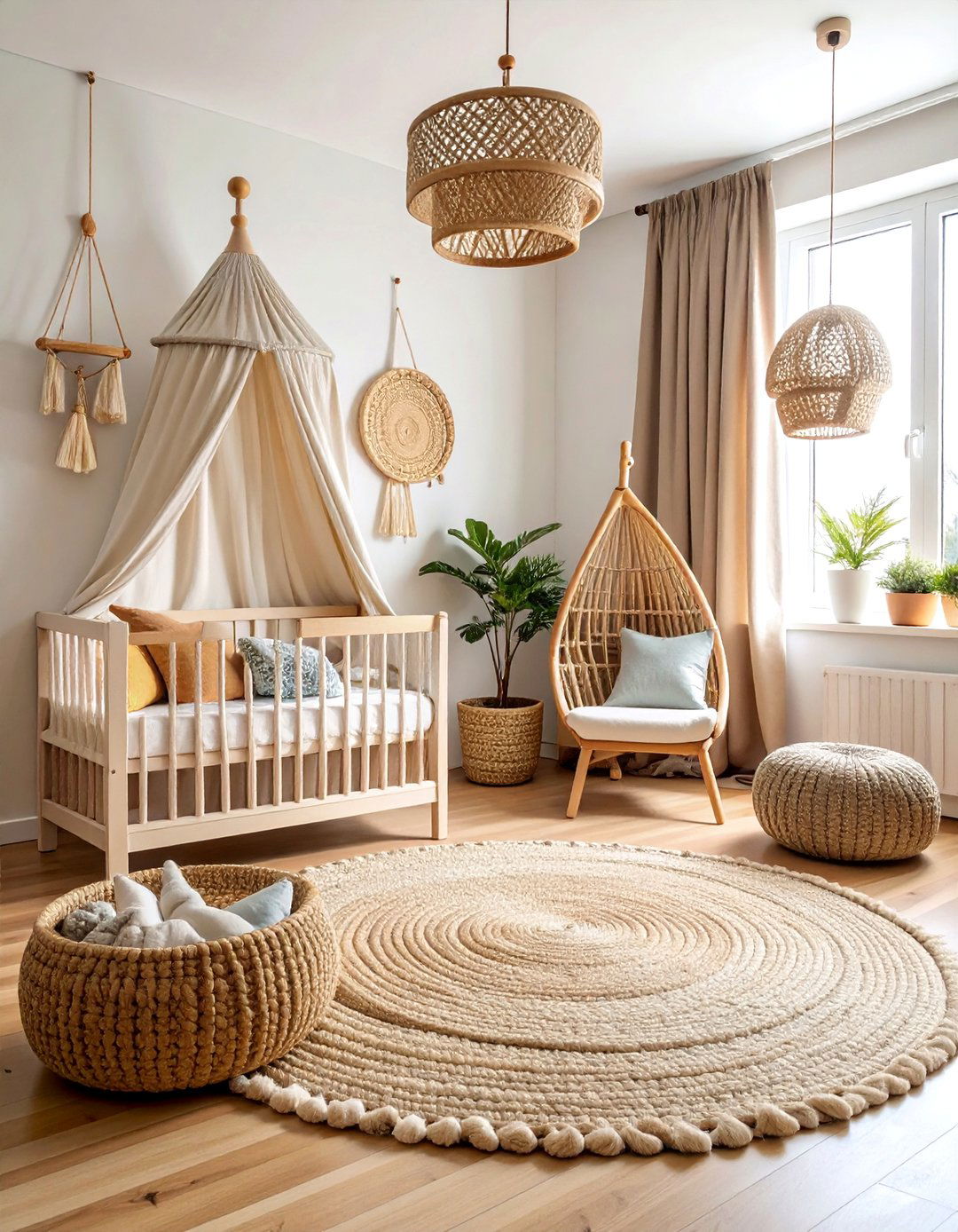 Natural Fiber Showcase Nursery - 25 Boho Nursery Ideas