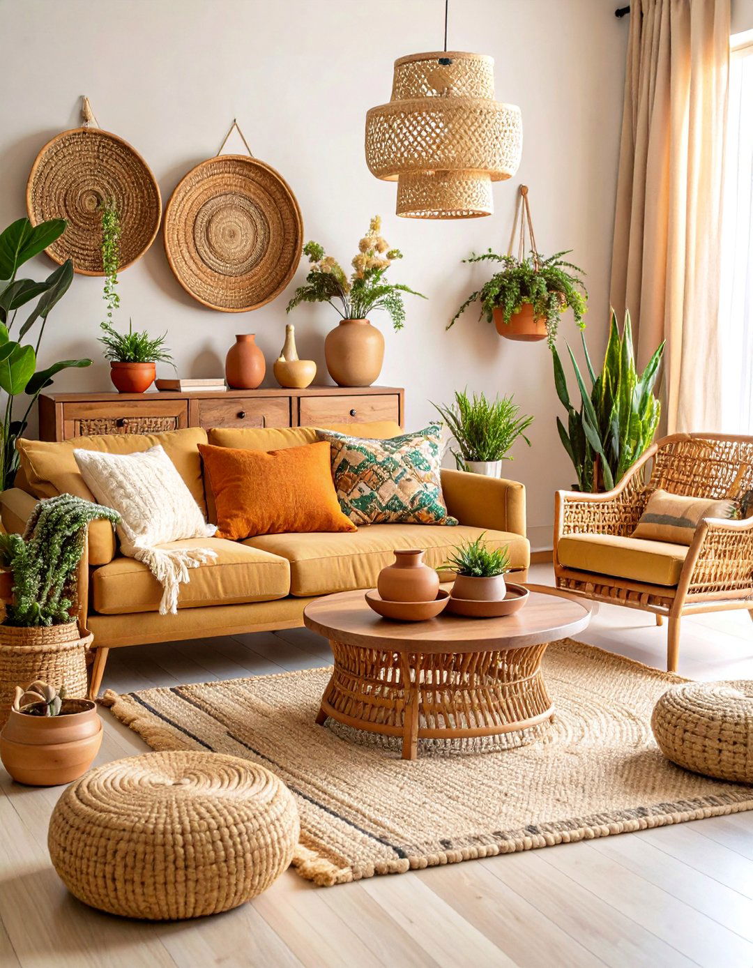 Natural Fiber and Texture Living Room - 25 Bohemian Moroccan Living Room Ideas