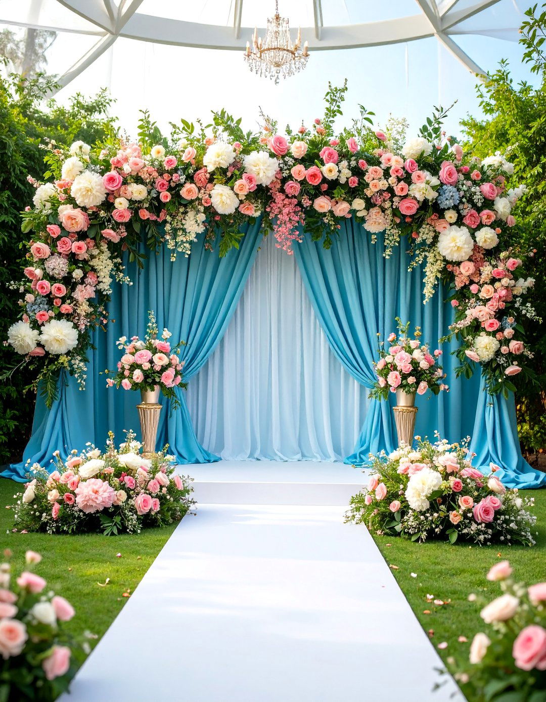 Natural Flower Wall Backdrop for Ceremony - 25 Romantic Wedding Ideas